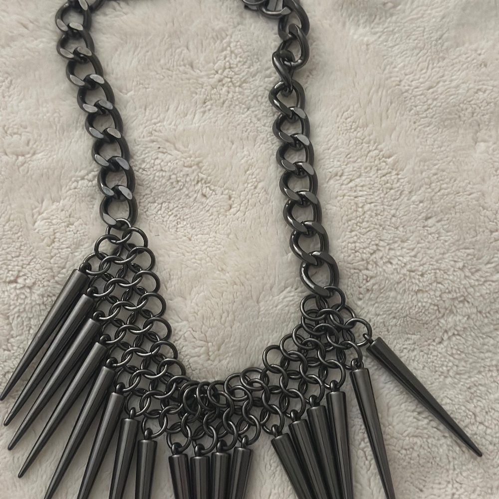 Rachel Roy Hematite Spike Necklace